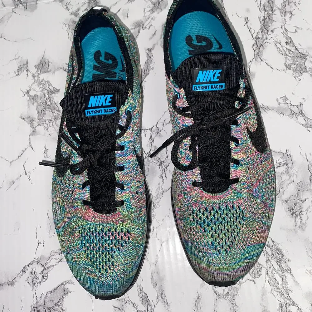 Nike Multicolor 3.0 Flyknit Racer Athletic Activewear Sneakers Shoes Men's 8.5